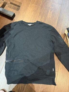 Jack & Jones Black Crewneck Sweater with Zip Pocket